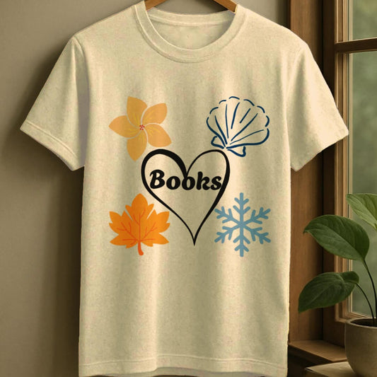Natural / S All season books t-shirt