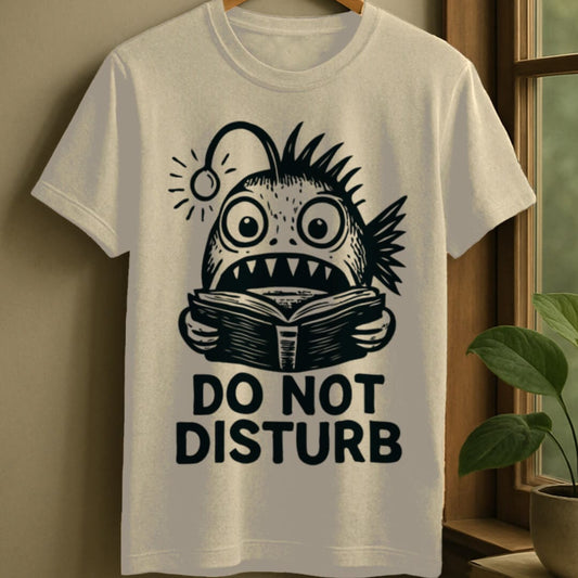 Natural / S Anglerfish reading t-shirt