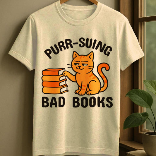 Natural / S Bad books t-shirt