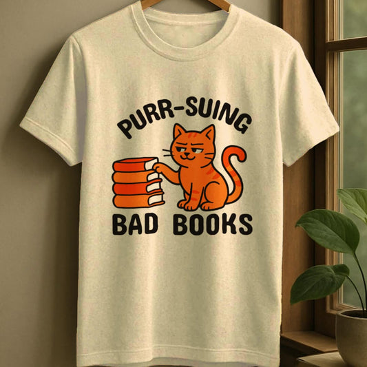 Natural / S Bad books t-shirt