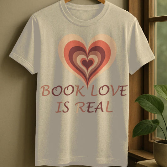Natural / S Book love is real t-shirt