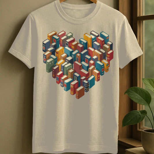 Natural / S Book love t-shirt