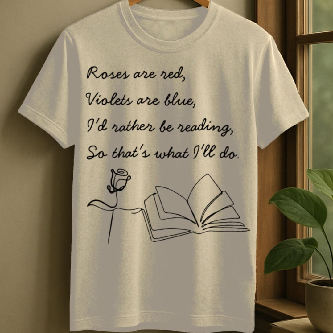 Natural / S Book poem t-shirt