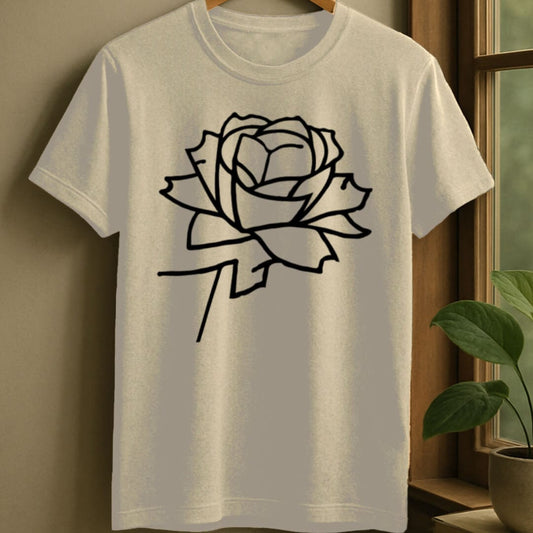 Natural / S Book rose t-shirt