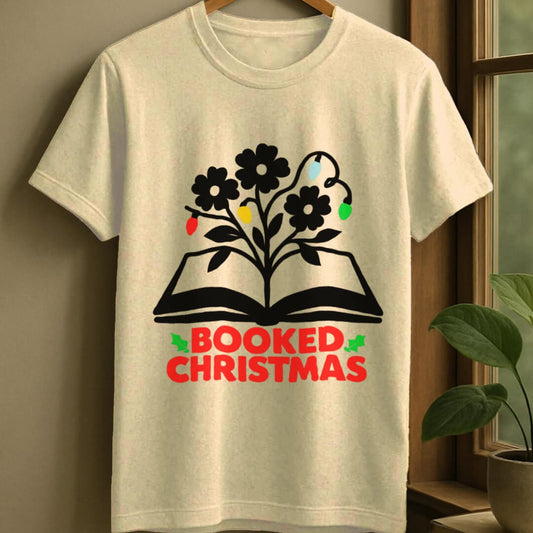 Natural / S Booked christmas t-shirt