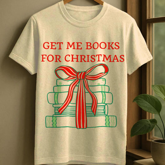 Natural / S Books for christmas t-shirt