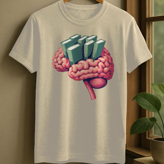 Natural / S Brain book t-shirt