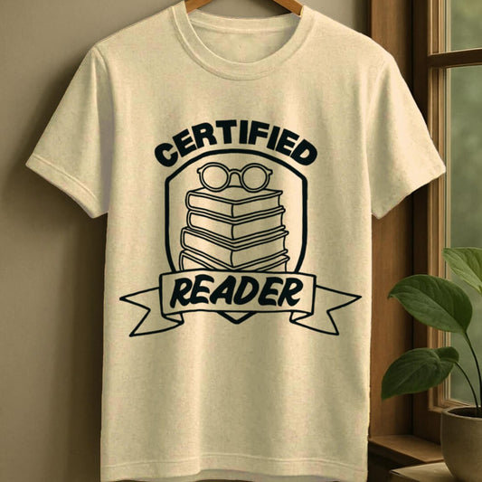 Natural / S Certified reader t-shirt