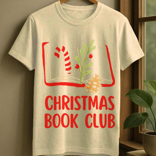Natural / S Christmas bookclub t-shirt