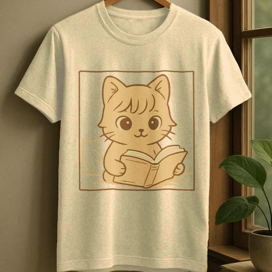 Natural / S Cozy reader t-shirt