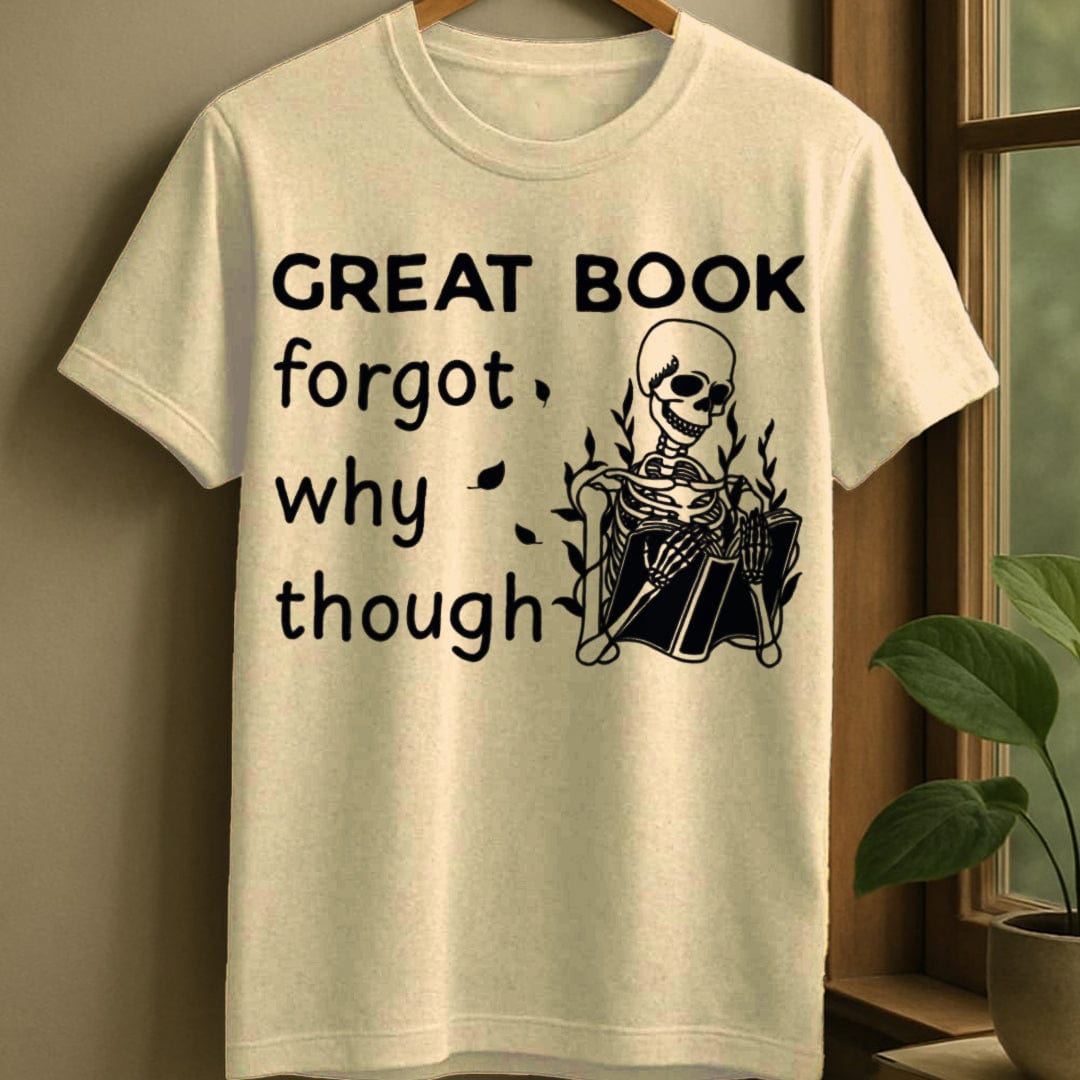 Natural / S Funny forgetful reader t-shirt