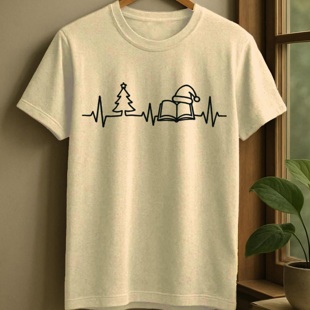 Natural / S Merry bookish heartbeat t-shirt