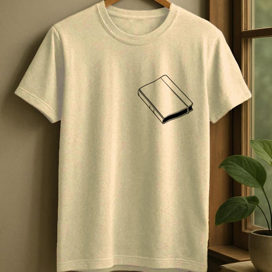 Natural / S Minimalistic book t-shirt