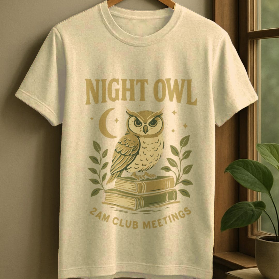 Natural / S Night owl club t-shirt
