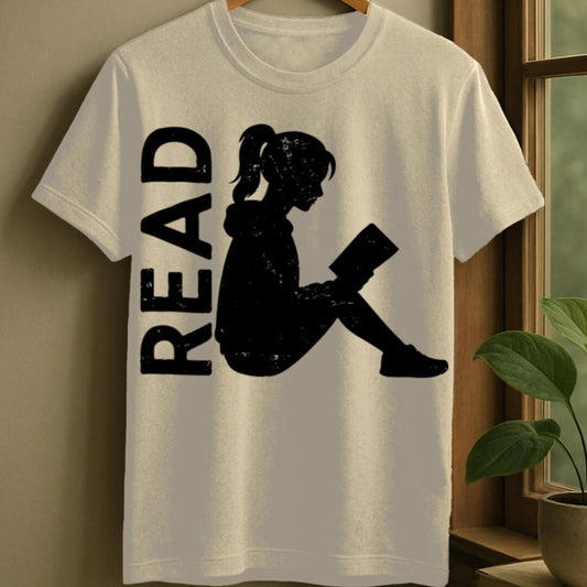 Natural / S Read silhouette t-shirt