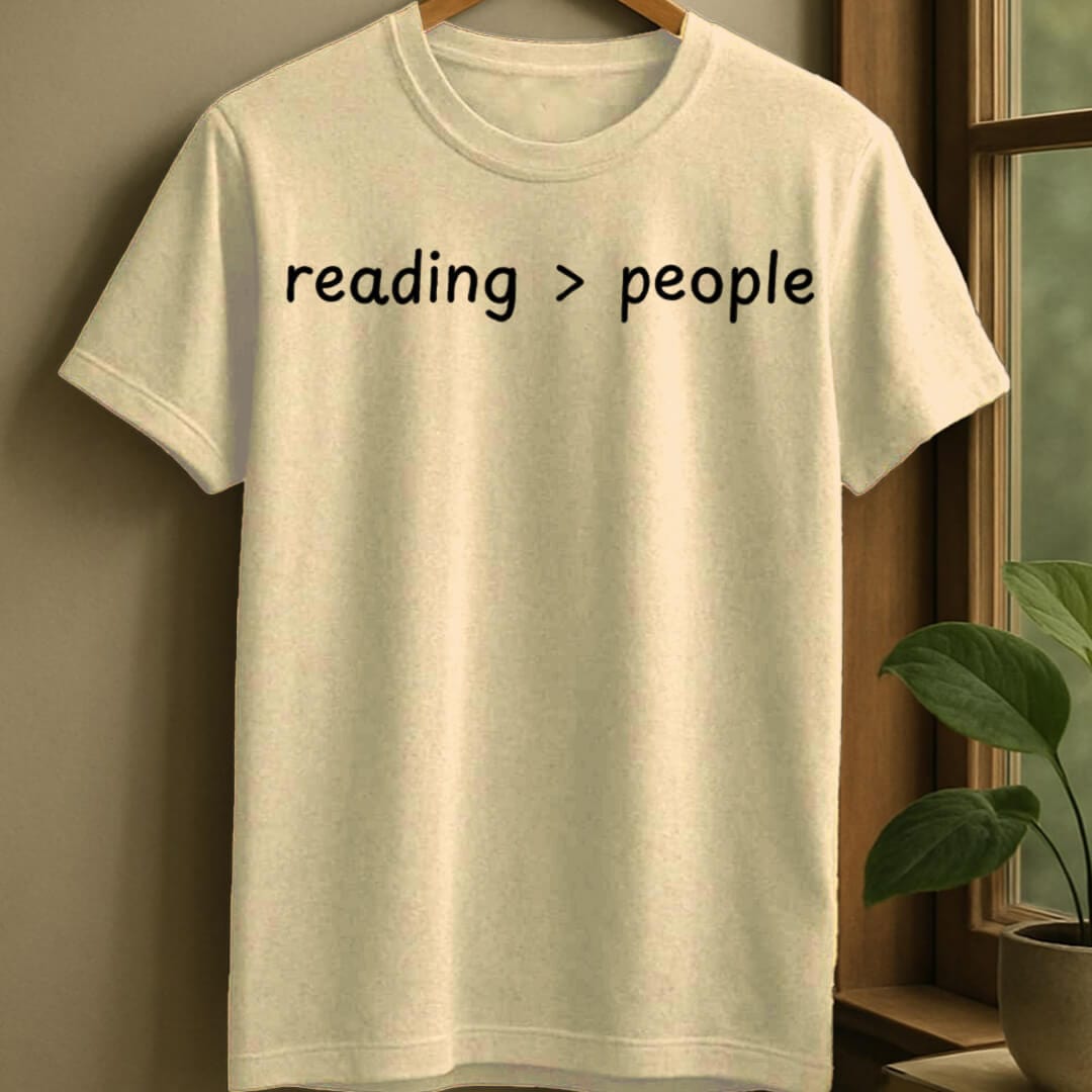 Natural / S Reading over people t-shirt