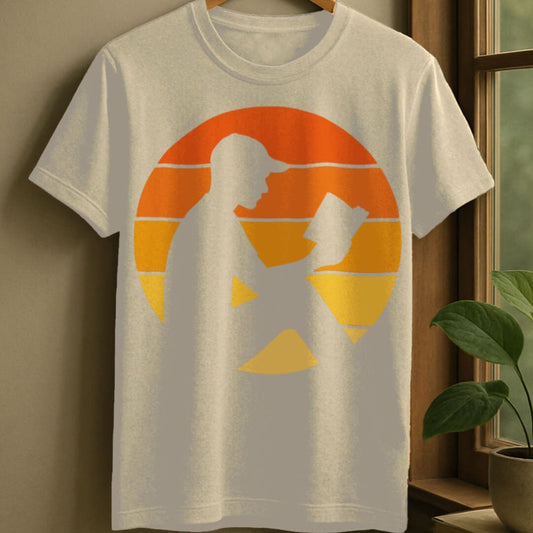Natural / S Sunset reader silhouette t-shirt