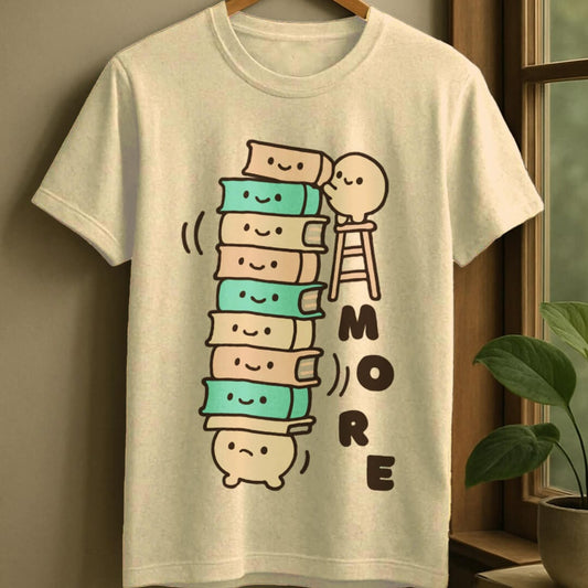 Natural / S Want more books t-shirt