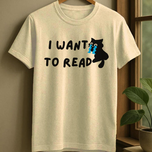 Natural / S Want to read t-shirt