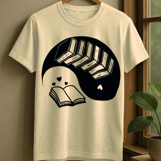 Natural / S Yin and yang books t-shirt