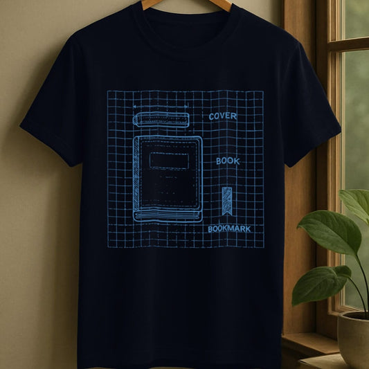 Navy / S Book blueprint t-shirt