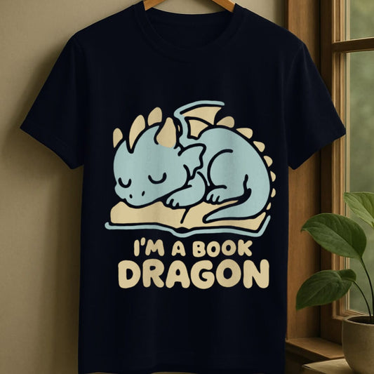 Navy / S Book dragon t-shirt