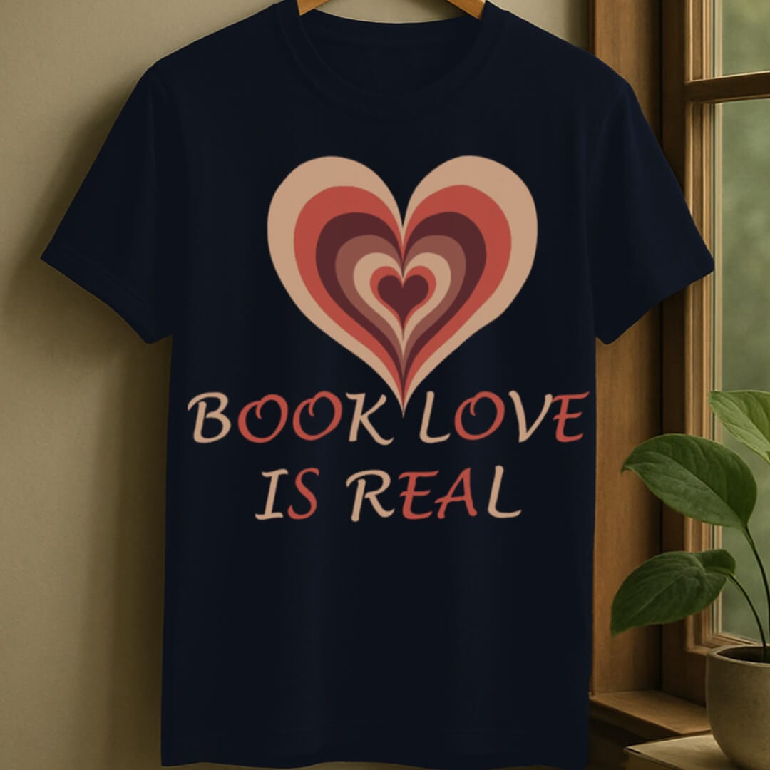 Navy / S Book love is real t-shirt