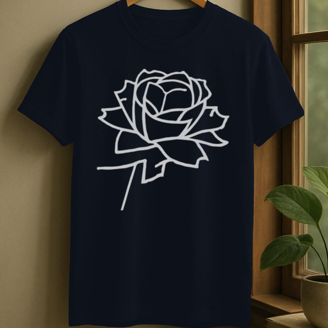 Navy / S Book rose t-shirt