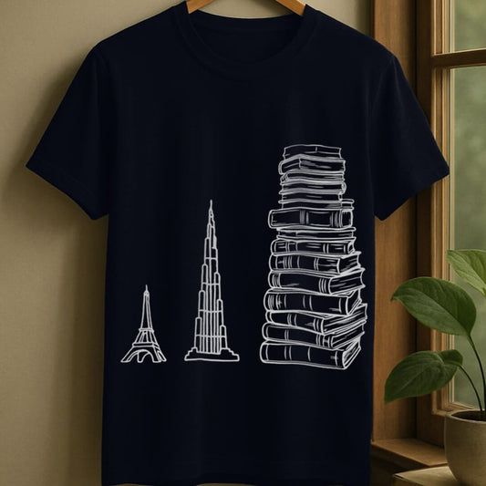 Navy / S Book tower t-shirt
