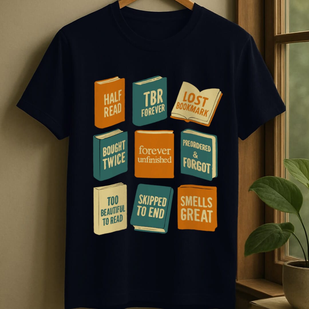 Navy / S Bookish chaos t-shirt