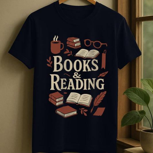 Navy / S Books & reading t-shirt