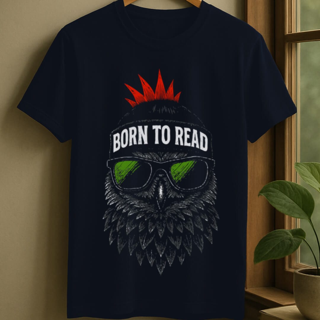 Navy / S Born to read t-shirt