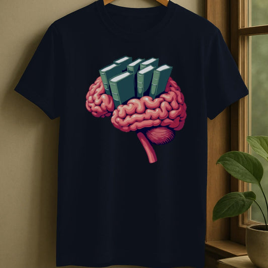 Navy / S Brain book t-shirt