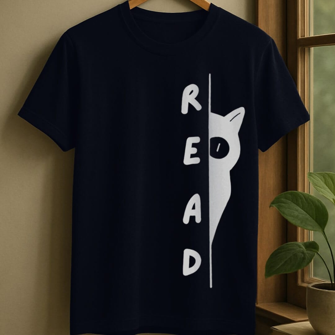 Navy / S Cat peak read t-shirt