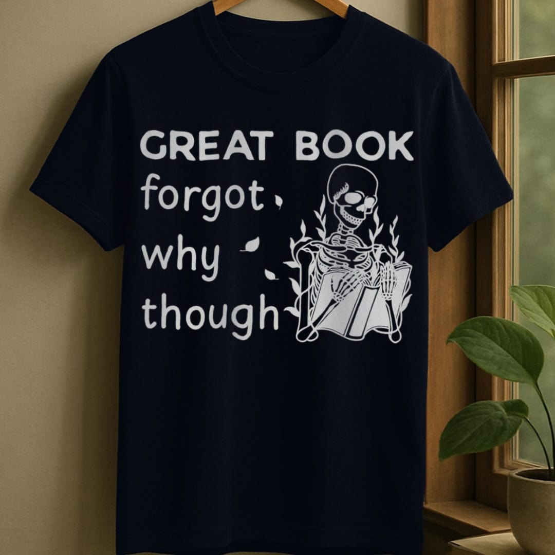 Navy / S Funny forgetful reader t-shirt