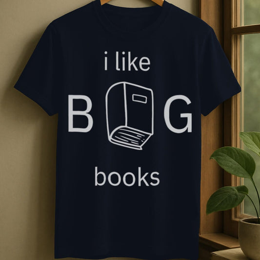 Navy / S I like BIG books t-shirt