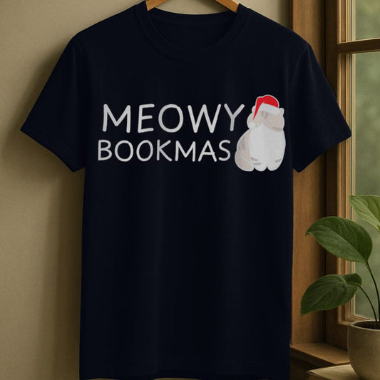 Navy / S Meowy bookmas t-shirt