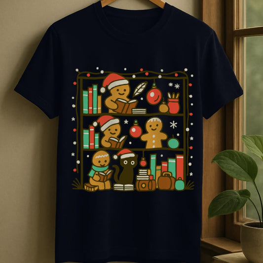 Navy / S Merry bookshelf t-shirt