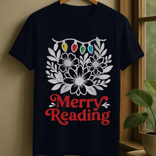 Navy / S Merry reading t-shirt