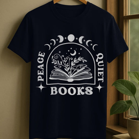 Navy / S Peace quiet books t-shirt