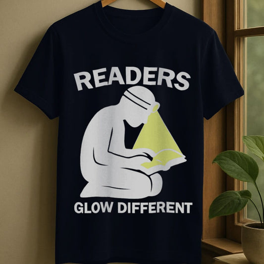 Navy / S Readers glow different t-shirt