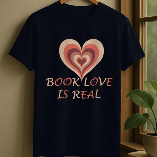 Navy / S Real book love t-shirt