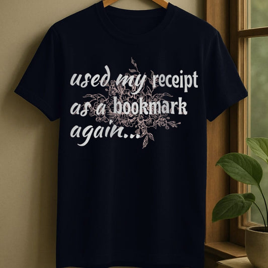 Navy / S Receipt as bookmark t-shirt