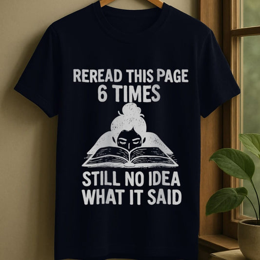 Navy / S Reread words t-shirt