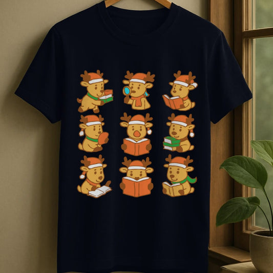Navy / S Santa's reindeer t-shirt