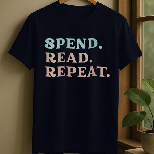 Navy / S Spend read repeat t-shirt