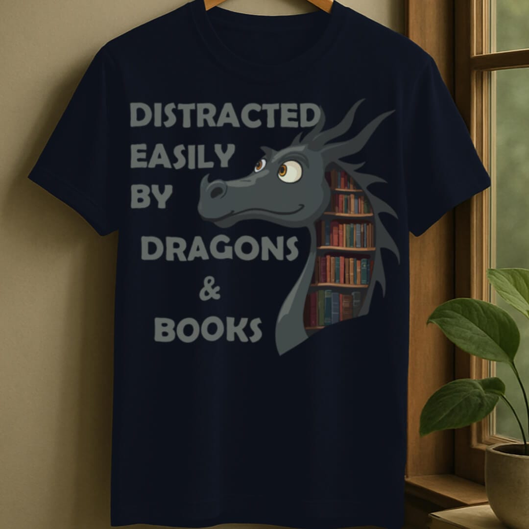 Navy / S Whimsical dragon t-shirt