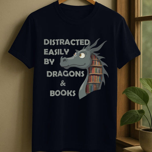 Navy / S Whimsical dragon t-shirt