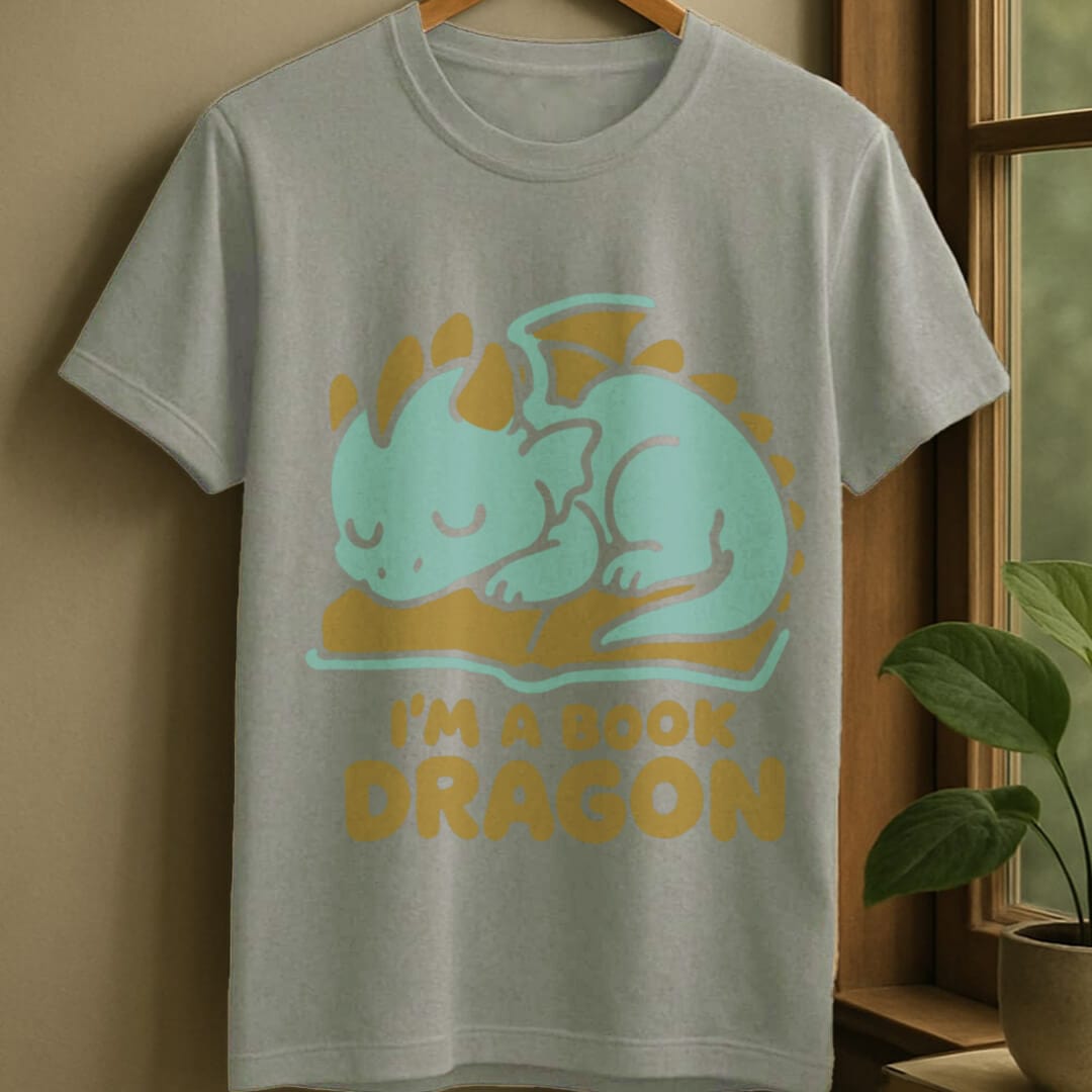 Sport Grey / S Book dragon t-shirt