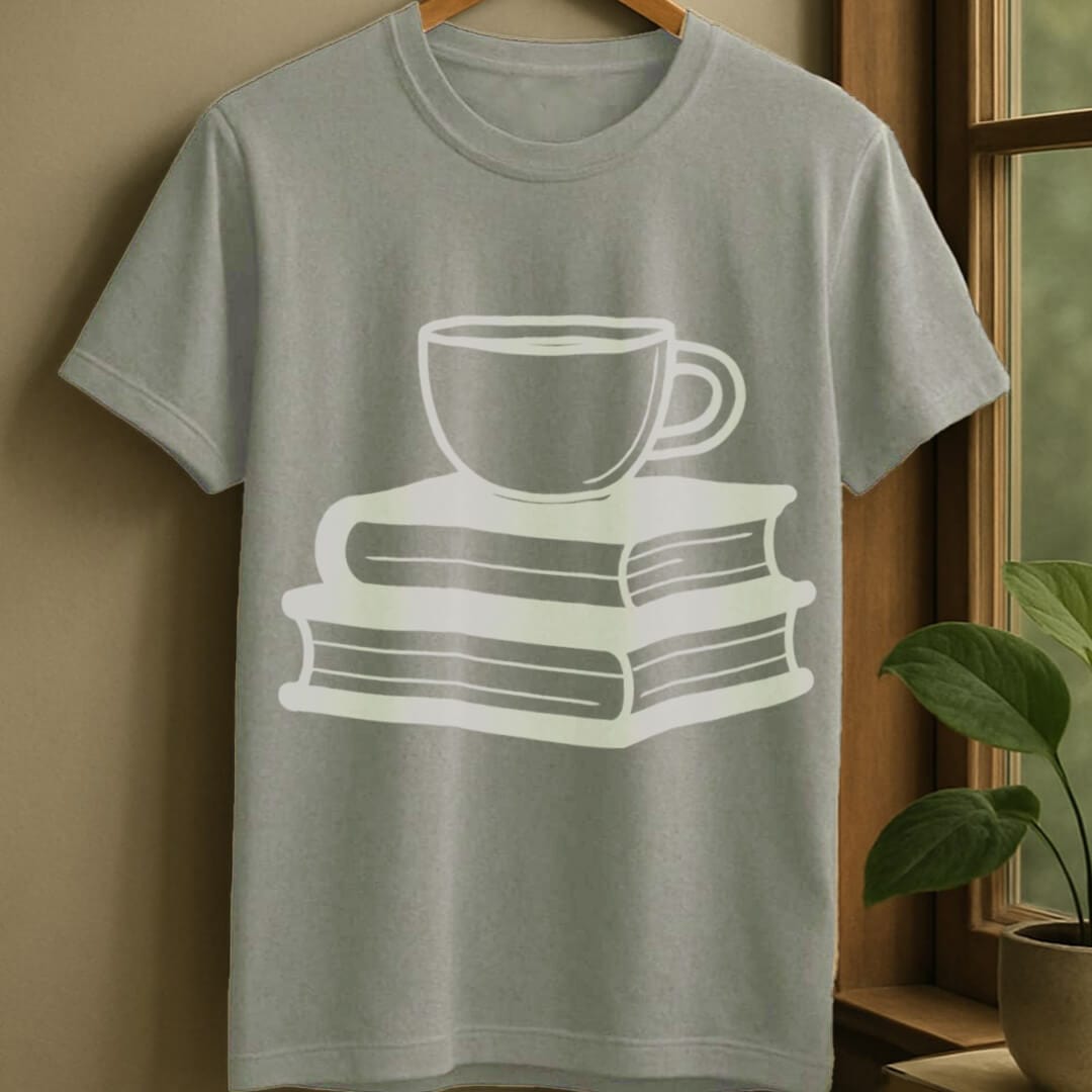 Sport Grey / S Books and coffee t-shirt